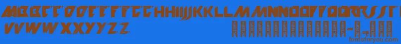 KioskSans Font – Brown Fonts on Blue Background