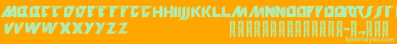 フォントKioskSans – オレンジの背景に緑のフォント
