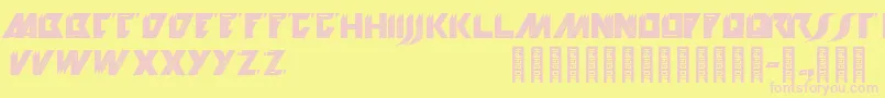 フォントKioskSans – ピンクのフォント、黄色の背景