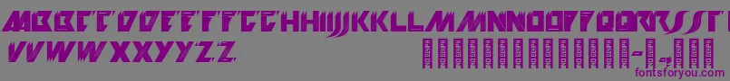 フォントKioskSans – 紫色のフォント、灰色の背景