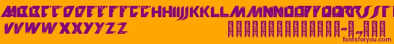 KioskSans Font – Purple Fonts on Orange Background