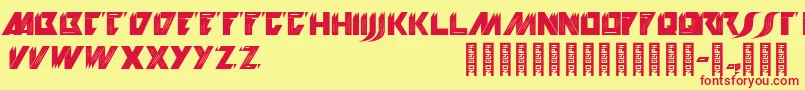 KioskSans Font – Red Fonts on Yellow Background