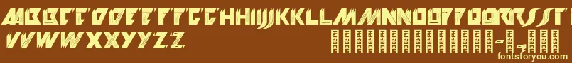 KioskSans-fontti – keltaiset fontit ruskealla taustalla