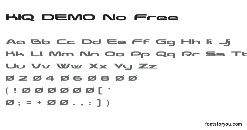 Schriftart KIQ DEMO No Free – Alphabet, Zahlen, spezielle Symbole