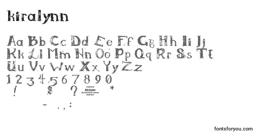 Czcionka Kiralynn   (131733) – alfabet, cyfry, specjalne znaki