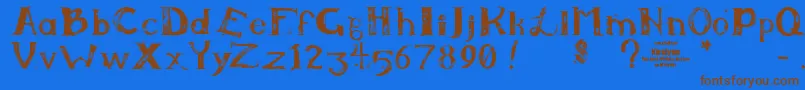 kiralynn   Font – Brown Fonts on Blue Background