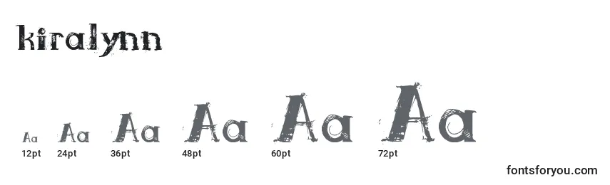 Размеры шрифта Kiralynn   (131733)