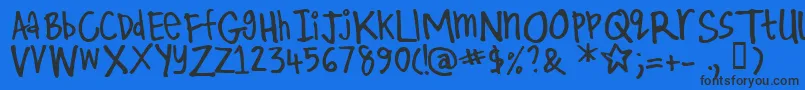 Kirby    Font – Black Fonts on Blue Background