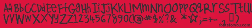 Kirby    Font – Black Fonts on Red Background