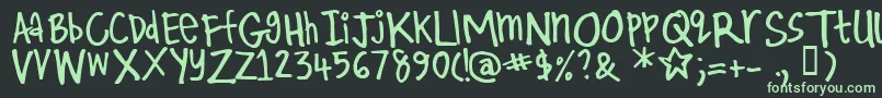 Kirby    Font – Green Fonts on Black Background