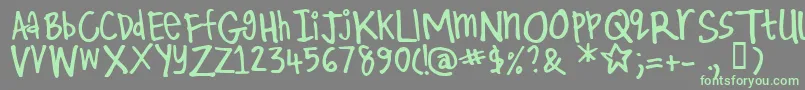 Kirby    Font – Green Fonts on Gray Background