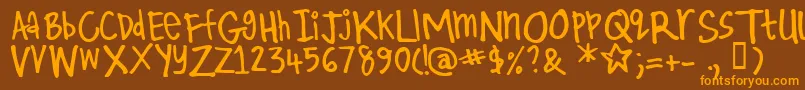 Kirby    Font – Orange Fonts on Brown Background