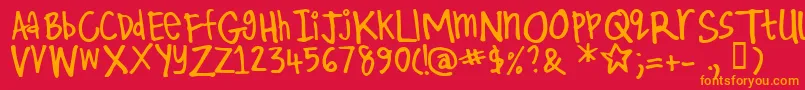 Kirby    Font – Orange Fonts on Red Background