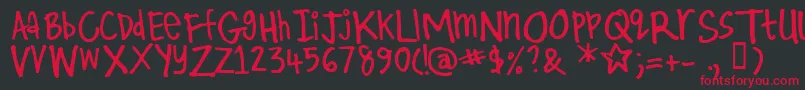 Kirby    Font – Red Fonts on Black Background