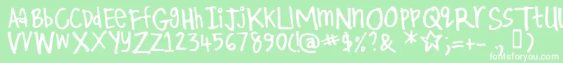 Kirby    Font – White Fonts on Green Background