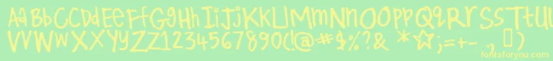 Kirby    Font – Yellow Fonts on Green Background