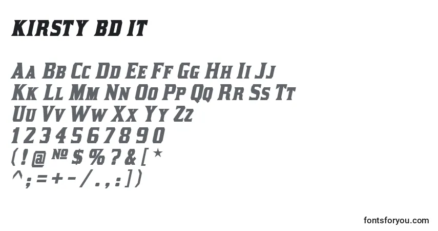 Schriftart Kirsty bd it – Alphabet, Zahlen, spezielle Symbole