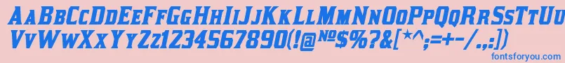 フォントkirsty bd it – ピンクの背景に青い文字