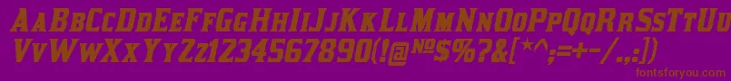kirsty bd it-Schriftart – Braune Schriften auf violettem Hintergrund