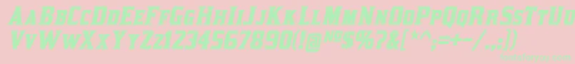 フォントkirsty bd it – ピンクの背景に緑の文字