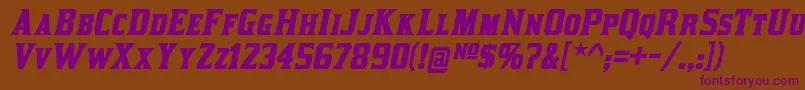 フォントkirsty bd it – 紫色のフォント、茶色の背景