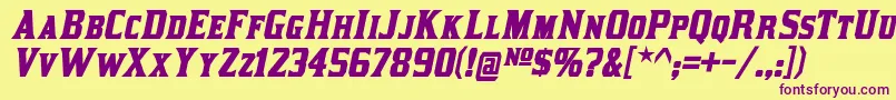 kirsty bd it-fontti – violetit fontit keltaisella taustalla