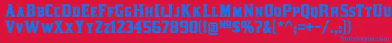 kirsty bd Font – Blue Fonts on Red Background