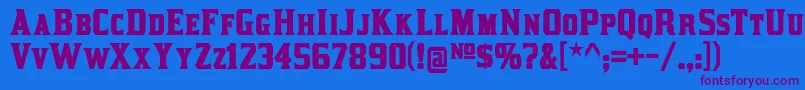 kirsty bd Font – Purple Fonts on Blue Background