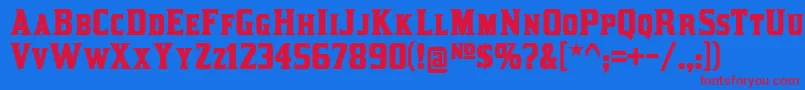 kirsty bd Font – Red Fonts on Blue Background