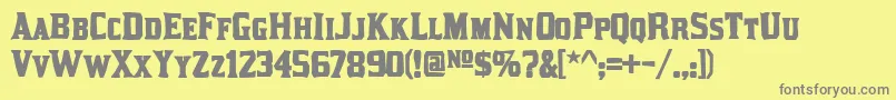 kirsty ink-Schriftart – Graue Schriften auf gelbem Hintergrund
