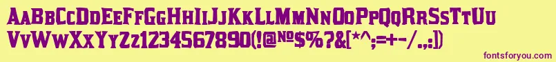 Weitere Informationen zur kirsty ink-Schriftart kirsty ink-Schriftart – Violette Schriften auf gelbem Hintergrund