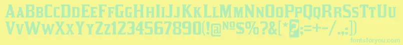 kirsty rg Font – Green Fonts on Yellow Background