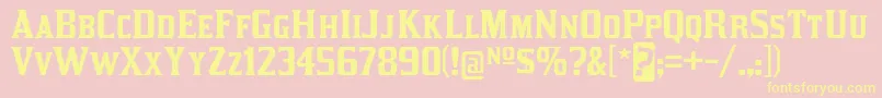 Fonte kirsty rg – fontes amarelas em um fundo rosa