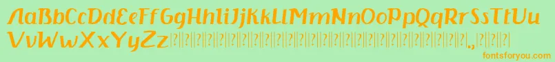 Шрифт Kisha Serif – оранжевые шрифты на зелёном фоне