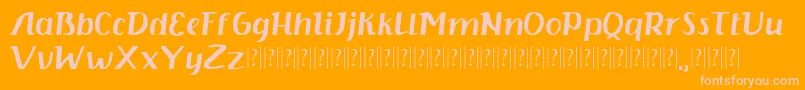 Kisha Serif-fontti – vaaleanpunaiset fontit oranssilla taustalla