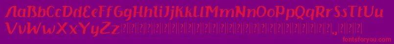 フォントKisha Serif – 紫の背景に赤い文字