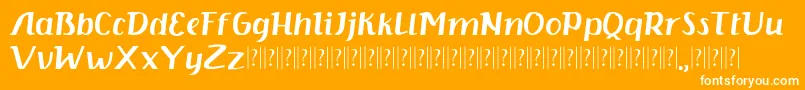 フォントKisha Serif – オレンジの背景に白い文字