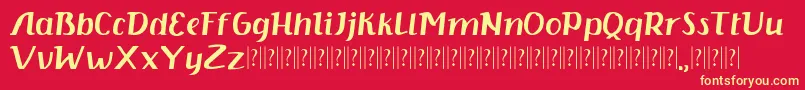 Kisha Serif-Schriftart – Gelbe Schriften auf rotem Hintergrund