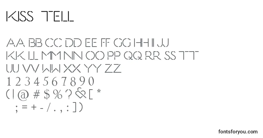 Schriftart Kiss  Tell – Alphabet, Zahlen, spezielle Symbole