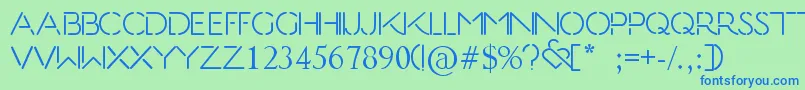 Kiss  Tell Font – Blue Fonts on Green Background