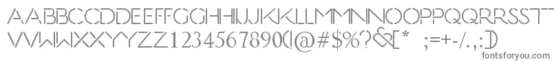 Kiss  Tell-fontti – harmaat kirjasimet valkoisella taustalla
