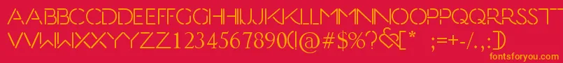 Kiss  Tell Font – Orange Fonts on Red Background