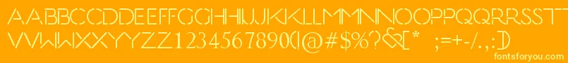 Kiss  Tell Font – Yellow Fonts on Orange Background