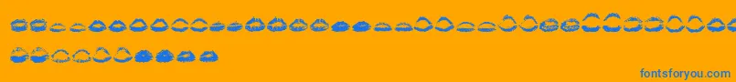 Kiss Kiss   Font – Blue Fonts on Orange Background