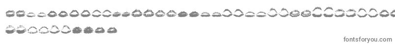 Kiss Kiss   Font – Gray Fonts on White Background