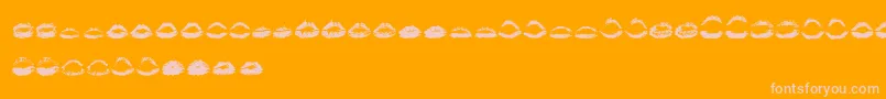 Kiss Kiss   Font – Pink Fonts on Orange Background