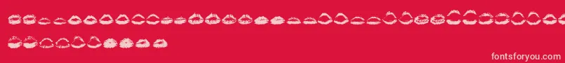 Kiss Kiss   Font – Pink Fonts on Red Background