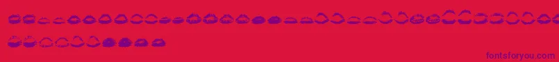 Weitere Informationen zur Kiss Kiss -Schriftart Kiss Kiss -Schriftart – Violette Schriften auf rotem Hintergrund