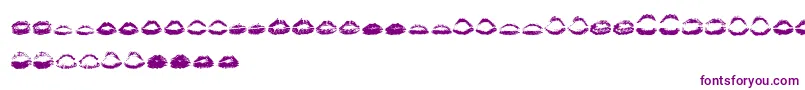 Kiss Kiss   Font – Purple Fonts on White Background