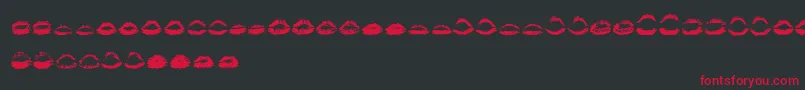 Kiss Kiss   Font – Red Fonts on Black Background